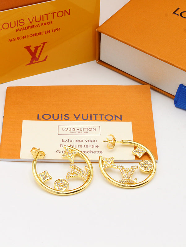 حلق لويس فيتون ملتي لوقو ميتال حلق louis vuitton