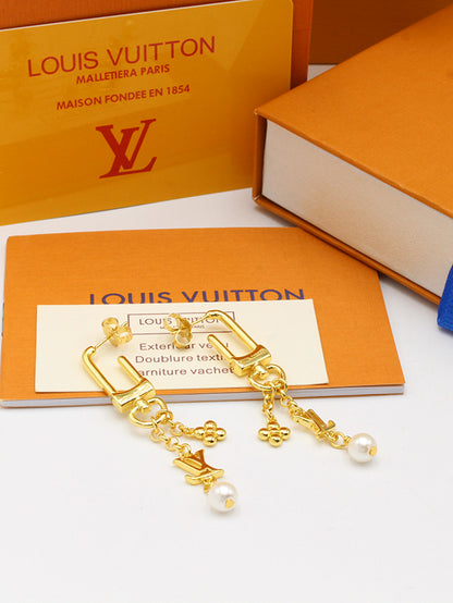 حلق لويس فيتون بيرل لوقو طويل حلق louis vuitton