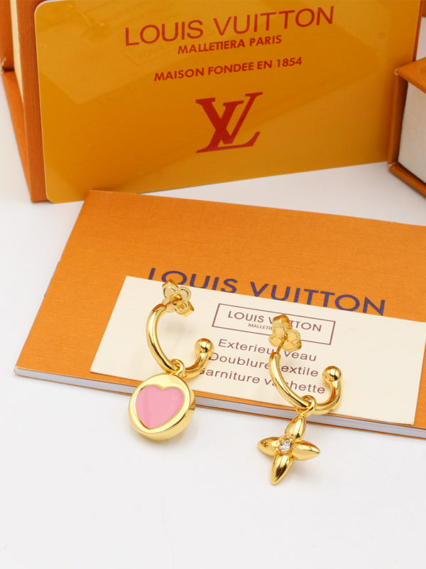 حلق لويس فيتون بينك هارت لوقو حلق louis vuitton