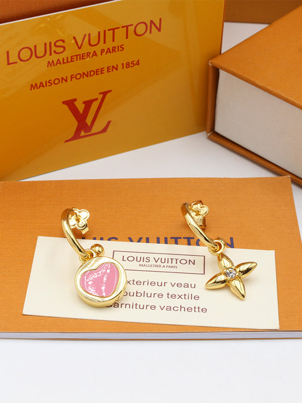 حلق لويس فيتون بينك هارت لوقو حلق louis vuitton