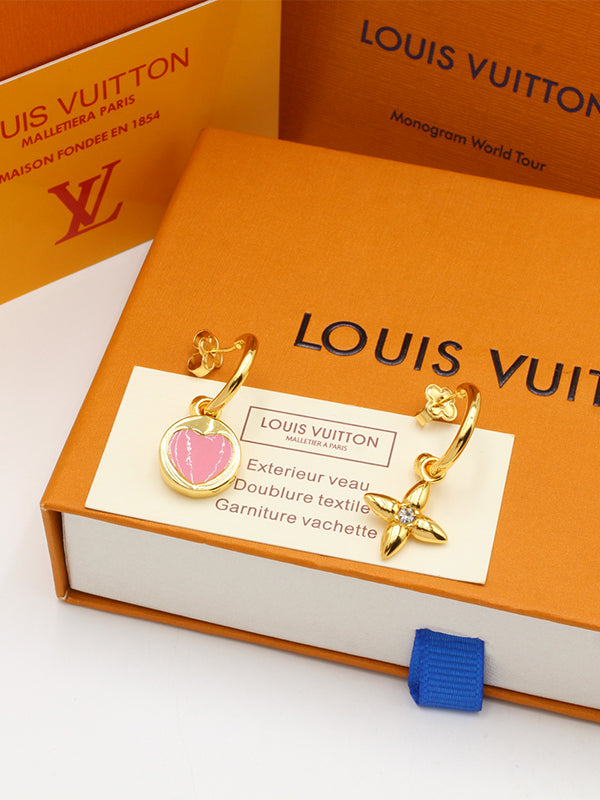 حلق لويس فيتون بينك هارت لوقو حلق louis vuitton