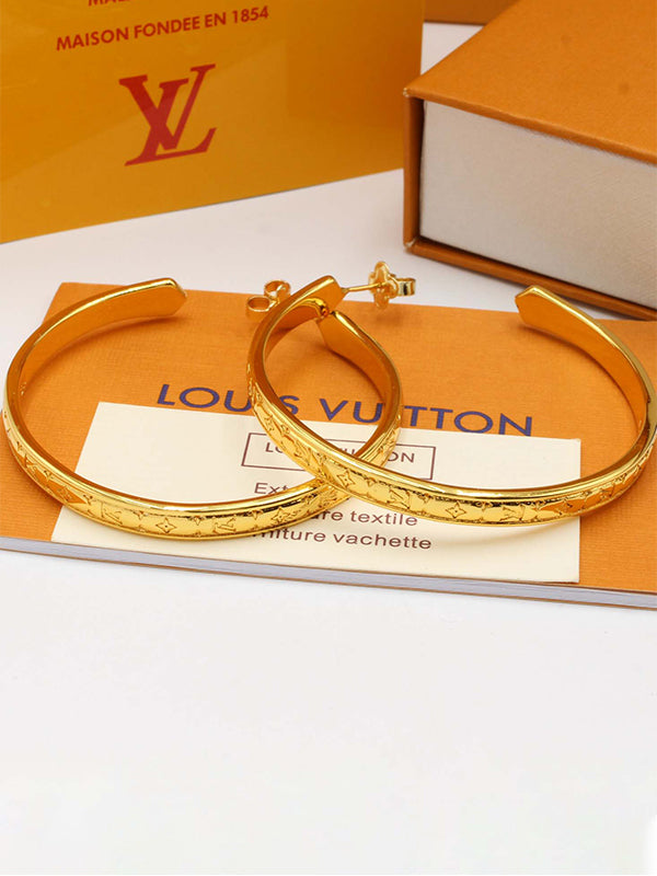 حلق لويس فيتون مدور كبير حلق louis vuitton