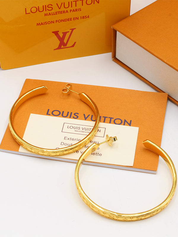 حلق لويس فيتون مدور كبير حلق louis vuitton