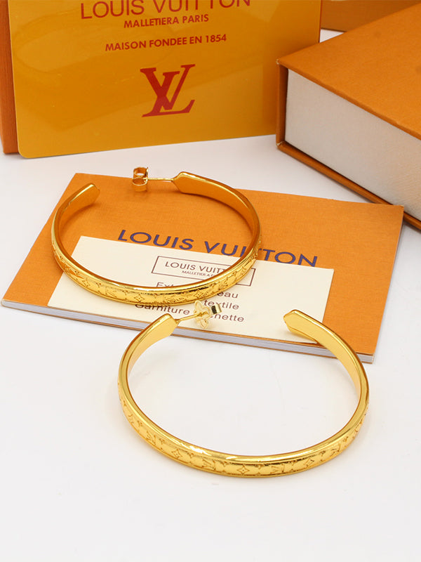 حلق لويس فيتون مدور كبير حلق louis vuitton