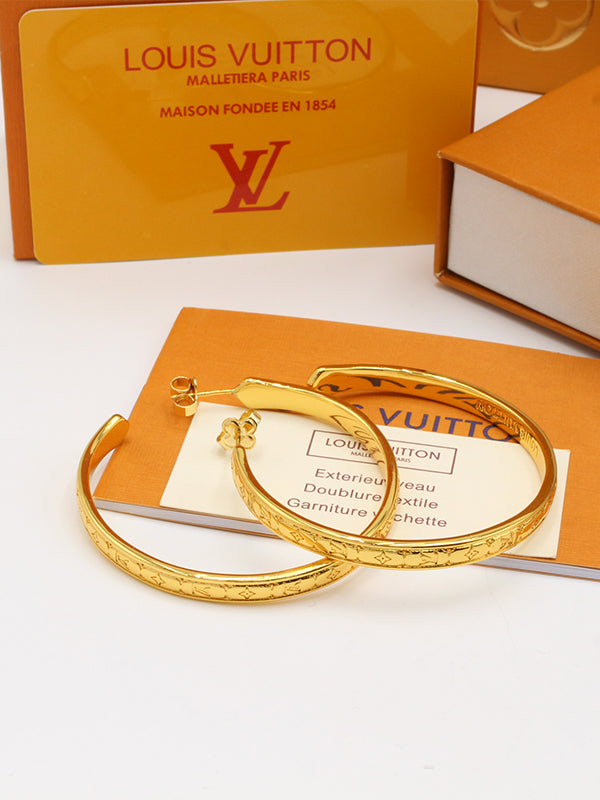 حلق لويس فيتون مدور كبير حلق louis vuitton