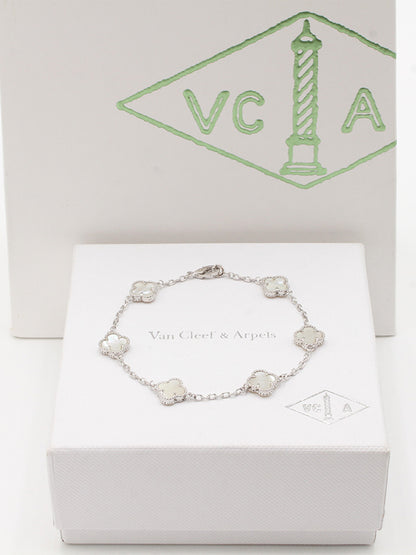 اسواره فان كليف 5 ورود ميني ماستر اسواره van cleef ابيض فضي