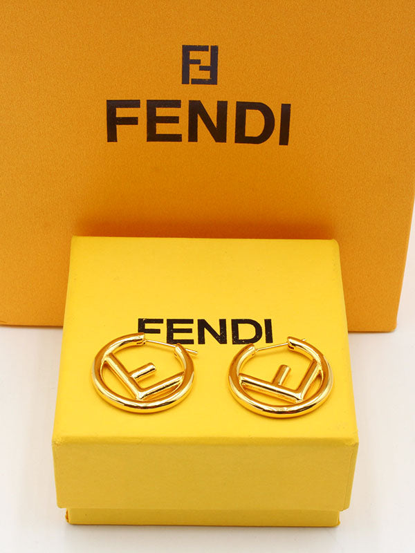 حلق فندي مدور ميتل حلق fendi