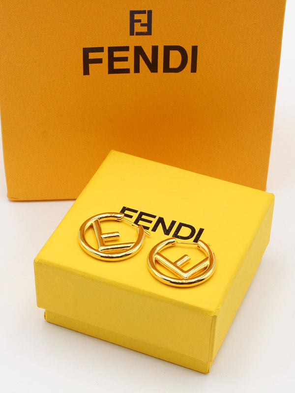 حلق فندي مدور ميتل حلق fendi