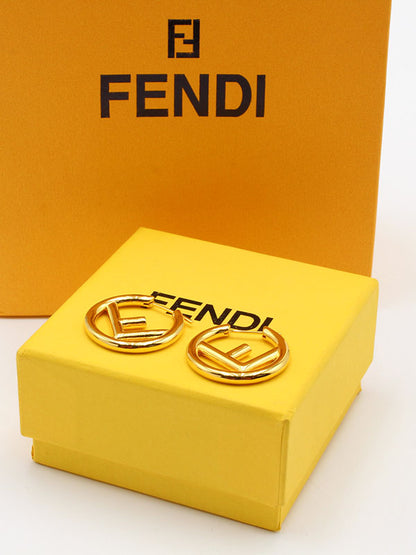 حلق فندي مدور ميتل حلق fendi