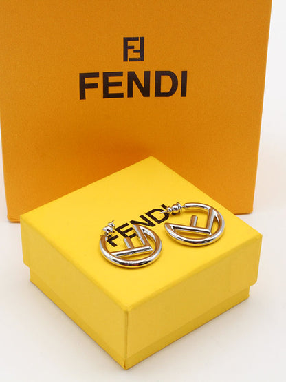 حلق فندي مدور ميتل حلق fendi