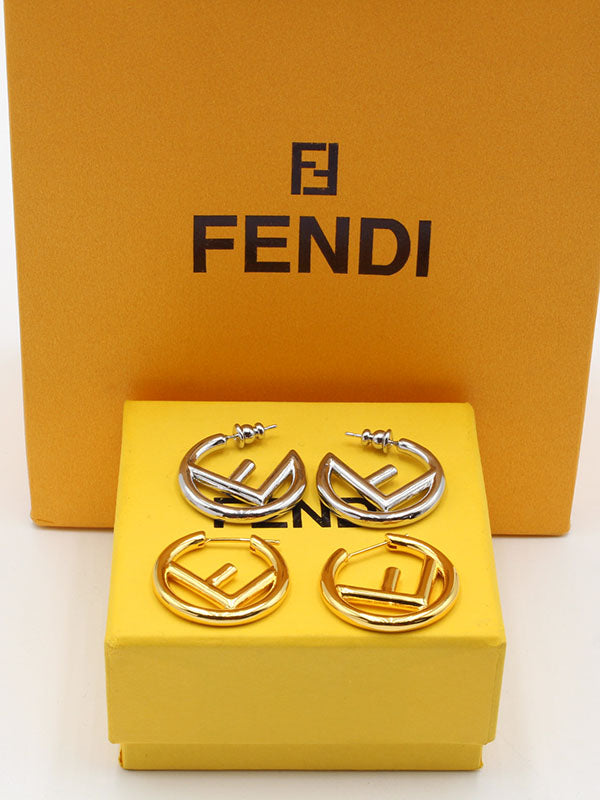 حلق فندي مدور ميتل حلق fendi