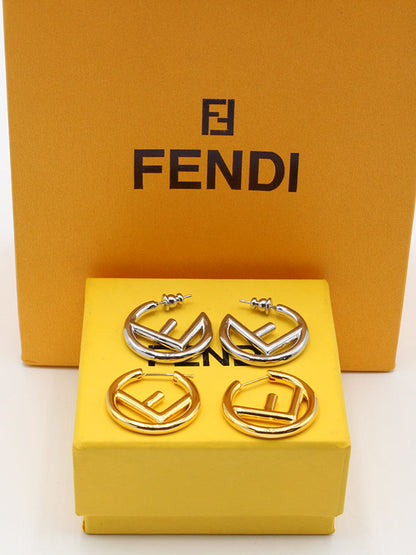 حلق فندي مدور ميتل حلق fendi