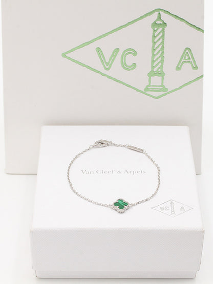 اسواره فان كليف ميني ماستر اسواره van cleef اخضر فضي