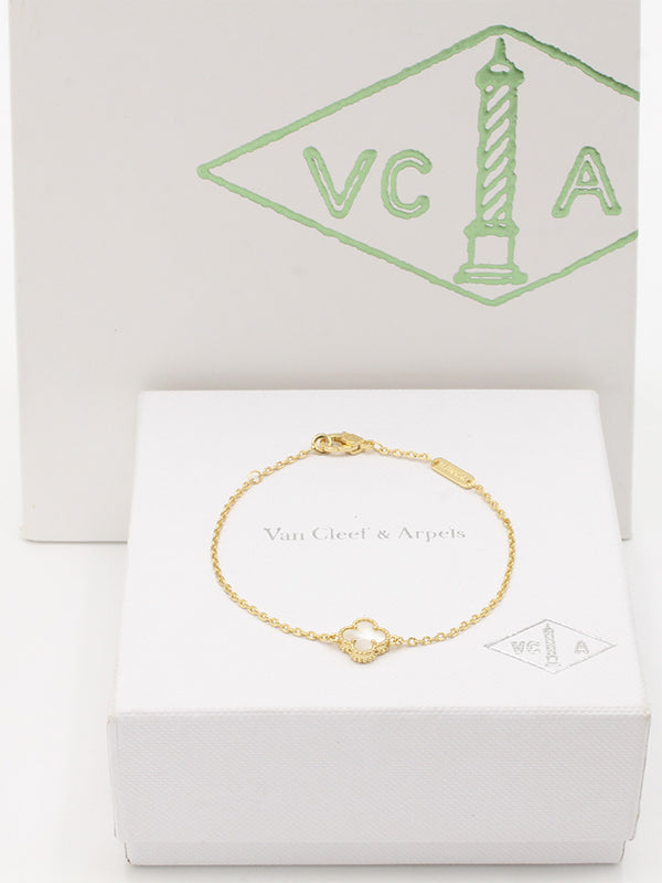 اسواره فان كليف ميني ماستر اسواره van cleef ابيض ذهبي