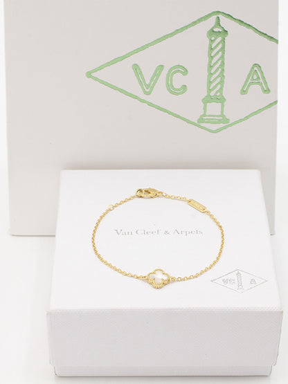 اسواره فان كليف ميني ماستر اسواره van cleef ابيض ذهبي