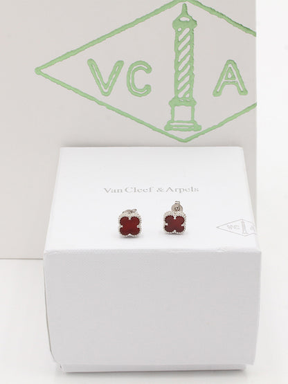 حلق فان كليف ميني ماستر حلق van cleef عنابي فضي