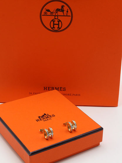 حلق هيرمز كريستال صغير حلق HERMES