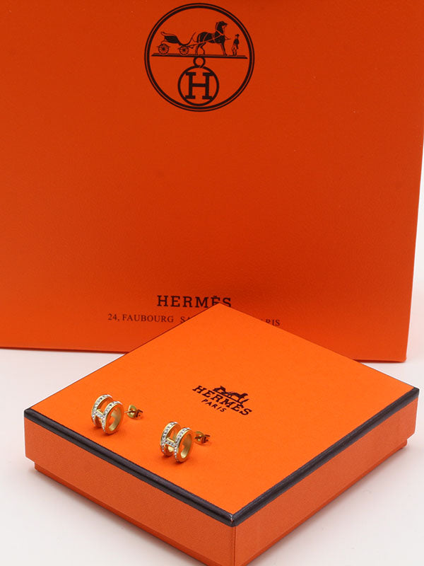 حلق هيرمز كريستال صغير حلق HERMES