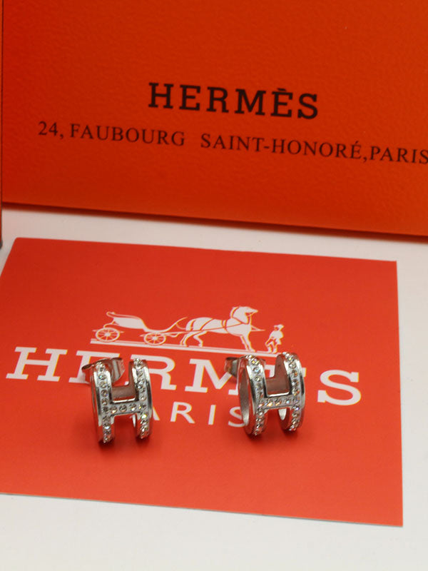 حلق هيرمز كريستال صغير حلق HERMES