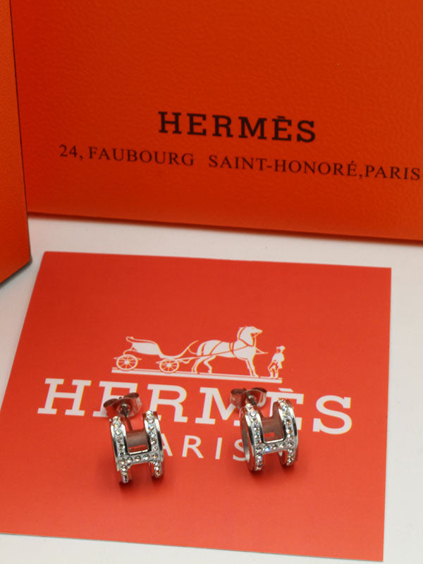 حلق هيرمز كريستال صغير حلق HERMES