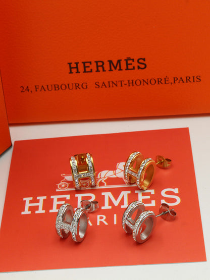 حلق هيرمز كريستال صغير حلق HERMES