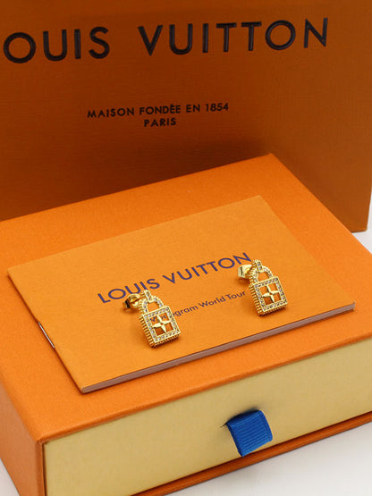 حلق لويس فيتون زركون كي قولد حلق louis vuitton