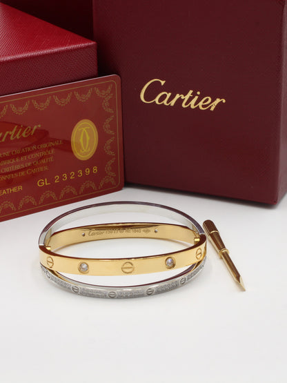 اسواره كارتير دبل بانقل زركون مكس كلر لوقو اسواره CARTIER ملون ذهبي