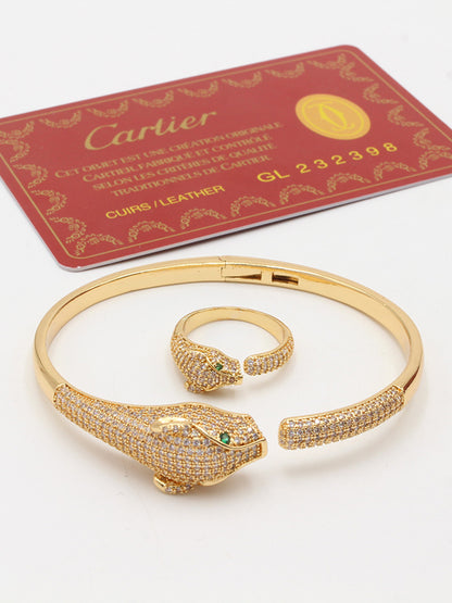 اسواره كارتير تايقر زركون مع خاتم اسواره CARTIER ذهبي