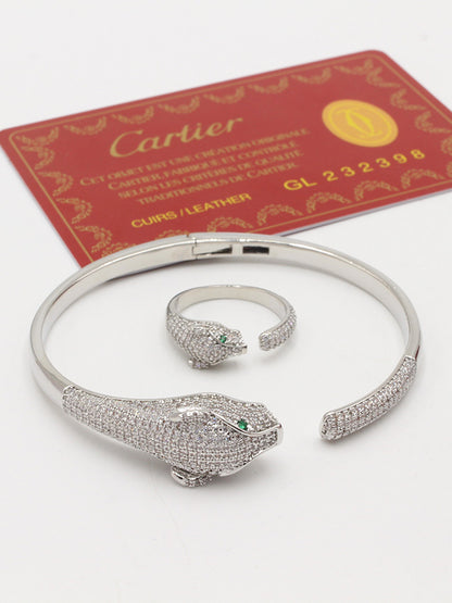 اسواره كارتير تايقر زركون مع خاتم اسواره CARTIER فضي