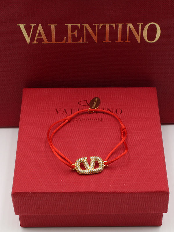 اسوارة فالنتينو خيط زركون اسواره VALENTINO احمر ذهبي