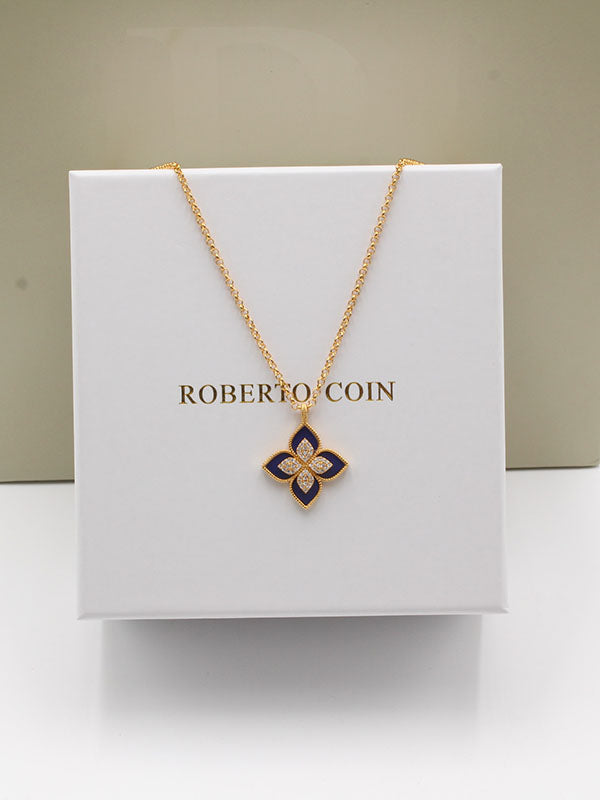 سلسال روبرت كوين زركون سلسال roberto coin كحلي ذهبي