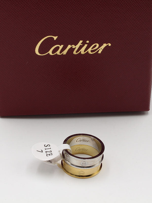 دبلة كارتير ميتال فلات لوقو خواتم CARTIER