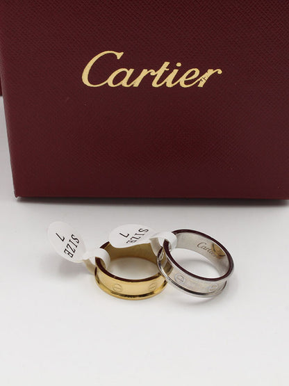 دبلة كارتير ميتال فلات لوقو خواتم CARTIER