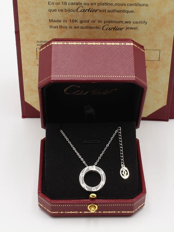 سلسال كارتير مدور صغير زركون لوقو سلسال CARTIER