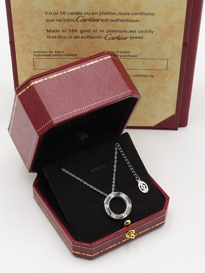 سلسال كارتير مدور صغير زركون لوقو سلسال CARTIER فضي