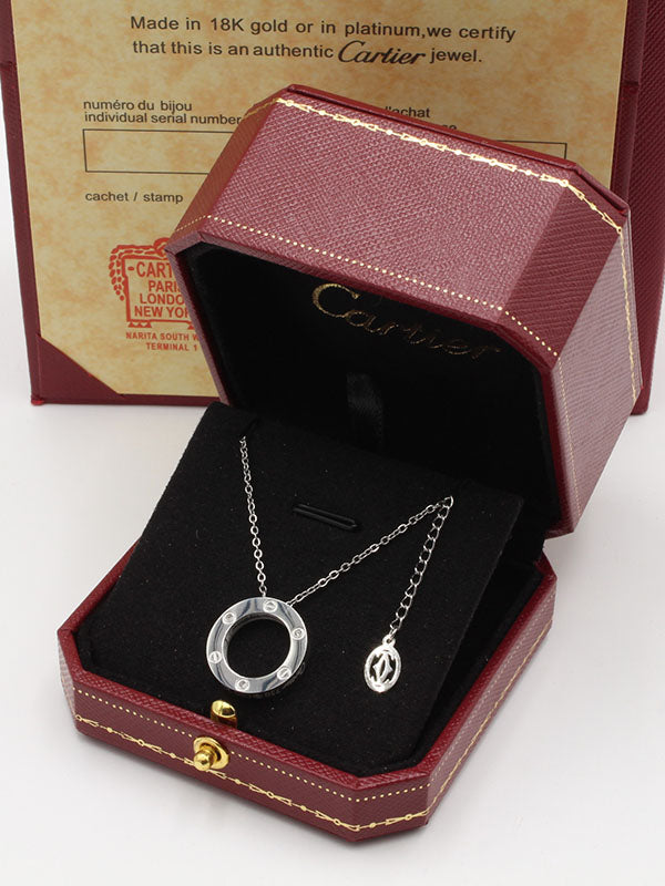 سلسال كارتير مدور صغير زركون لوقو سلسال CARTIER