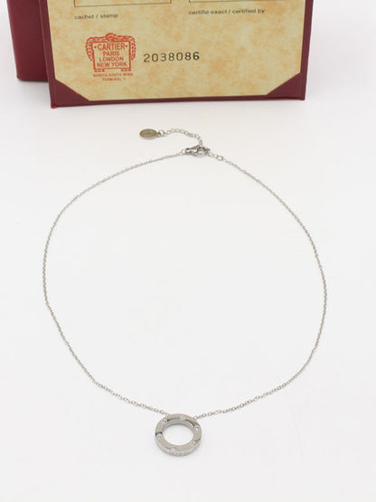 سلسال كارتير مدور صغير زركون لوقو سلسال CARTIER