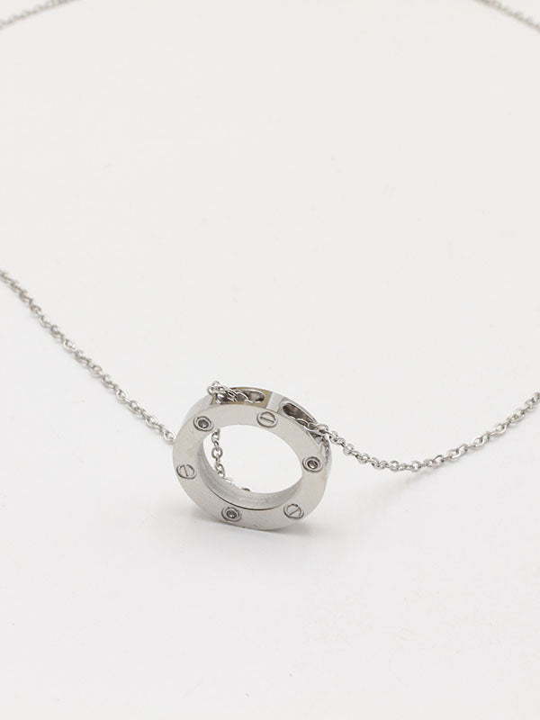 سلسال كارتير مدور صغير زركون لوقو سلسال CARTIER