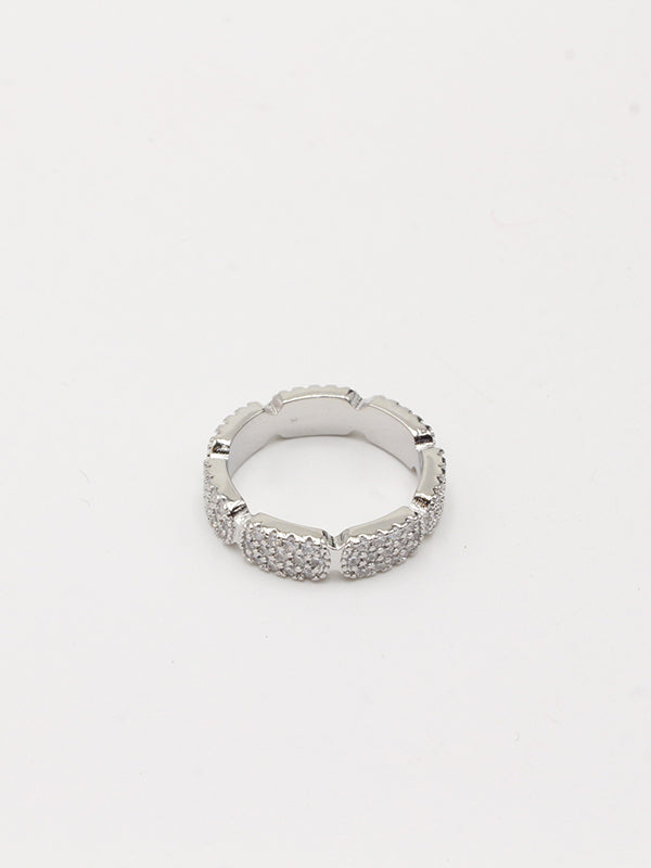 خاتم اي بي ام فل زركون لوقو خواتم APM فضي 6