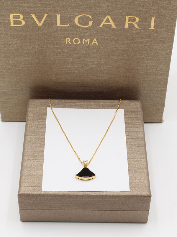 سلسال بولغاري حجر طبيعي ستون سلسال bvlgari اسود ذهبي