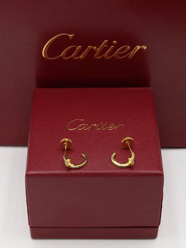حلق كارتير كبس صغير اوبن لوقو حلق CARTIER ذهبي