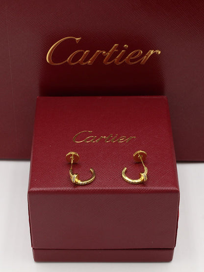 حلق كارتير كبس صغير اوبن لوقو حلق CARTIER ذهبي