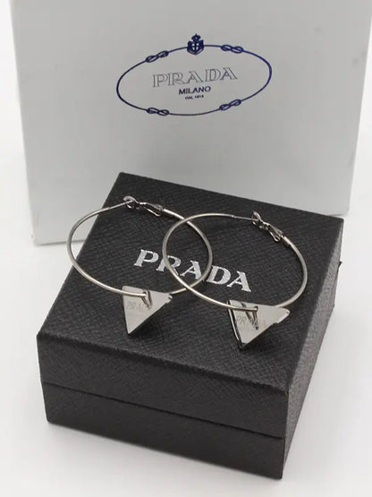 حلق برادا كبير سلفر لوقو حلق brada