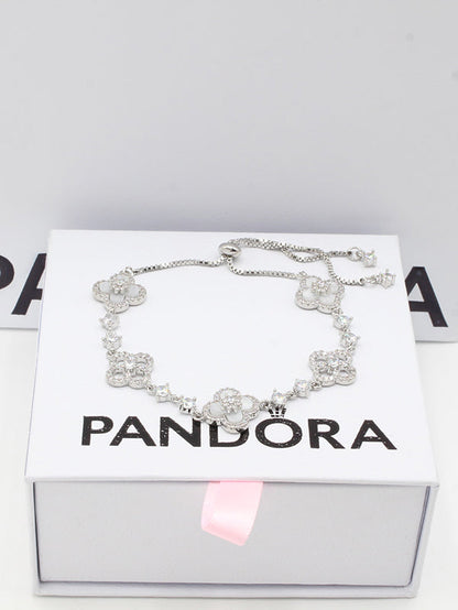 اسوارة باندورا فلاور اسواره pandora ابيض فضي