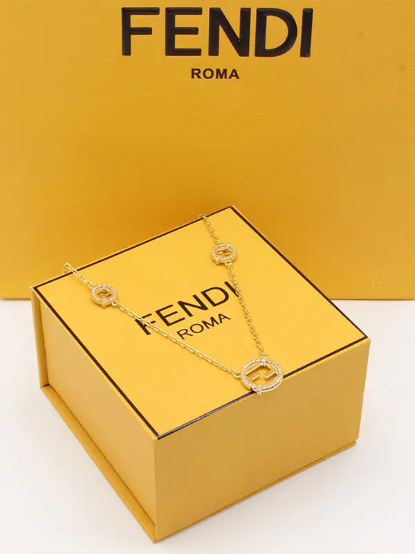 سلسال فندي زركون نيو ستايل لوقو سلسال fendi