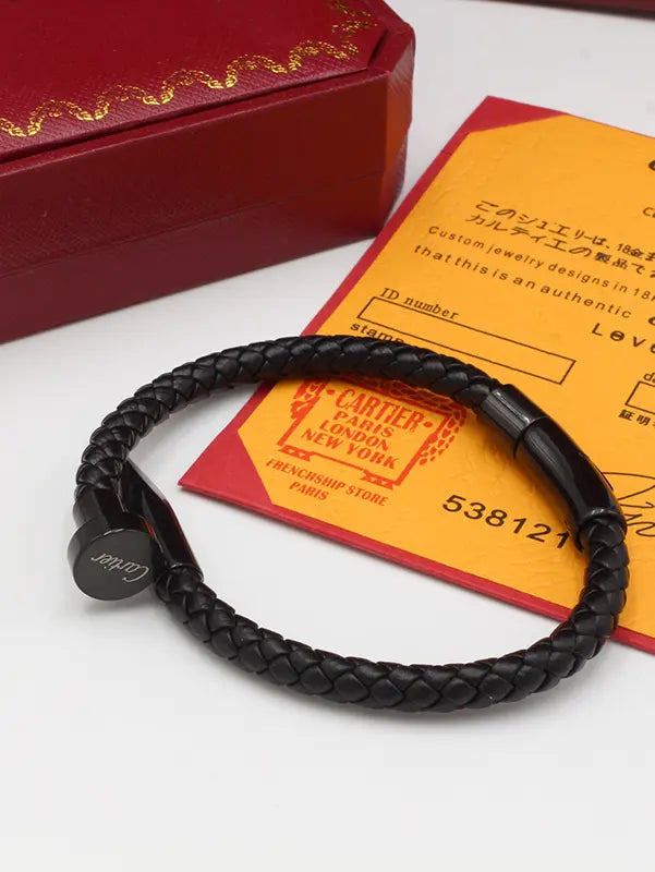 اسواره كارتير رجالي اسود مسمار الماستر اسواره CARTIER