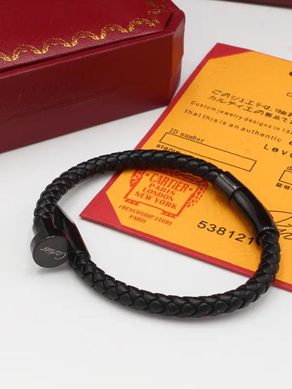 اسواره كارتير رجالي اسود مسمار الماستر اسواره CARTIER