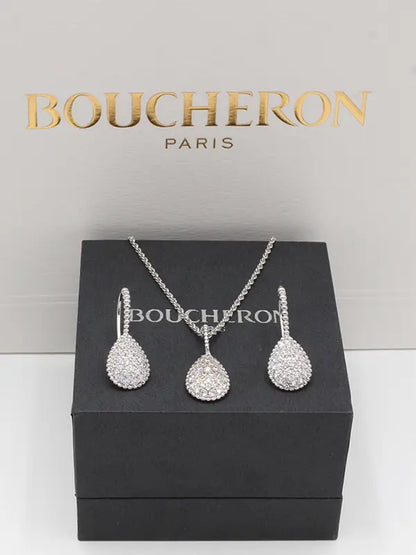 طقم بوشرون زركون دمعه اطقم bucheron فضي