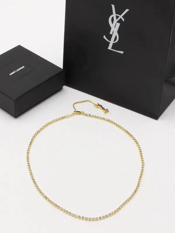 تشوكر ايف سان لوران عقد كريستال لوقو سلسال ysl