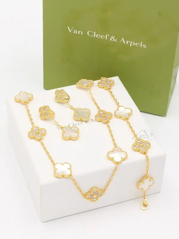 طقم فان كليف زركون اند شيل 3 قطع الماستر اطقم van cleef